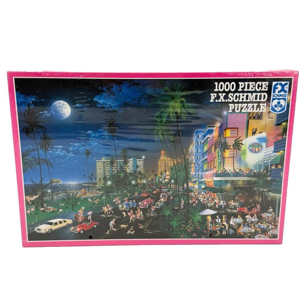 FX Schmid South Beach Miami 1000 Piece Puzzle Alexander Chen 1994 Sealed